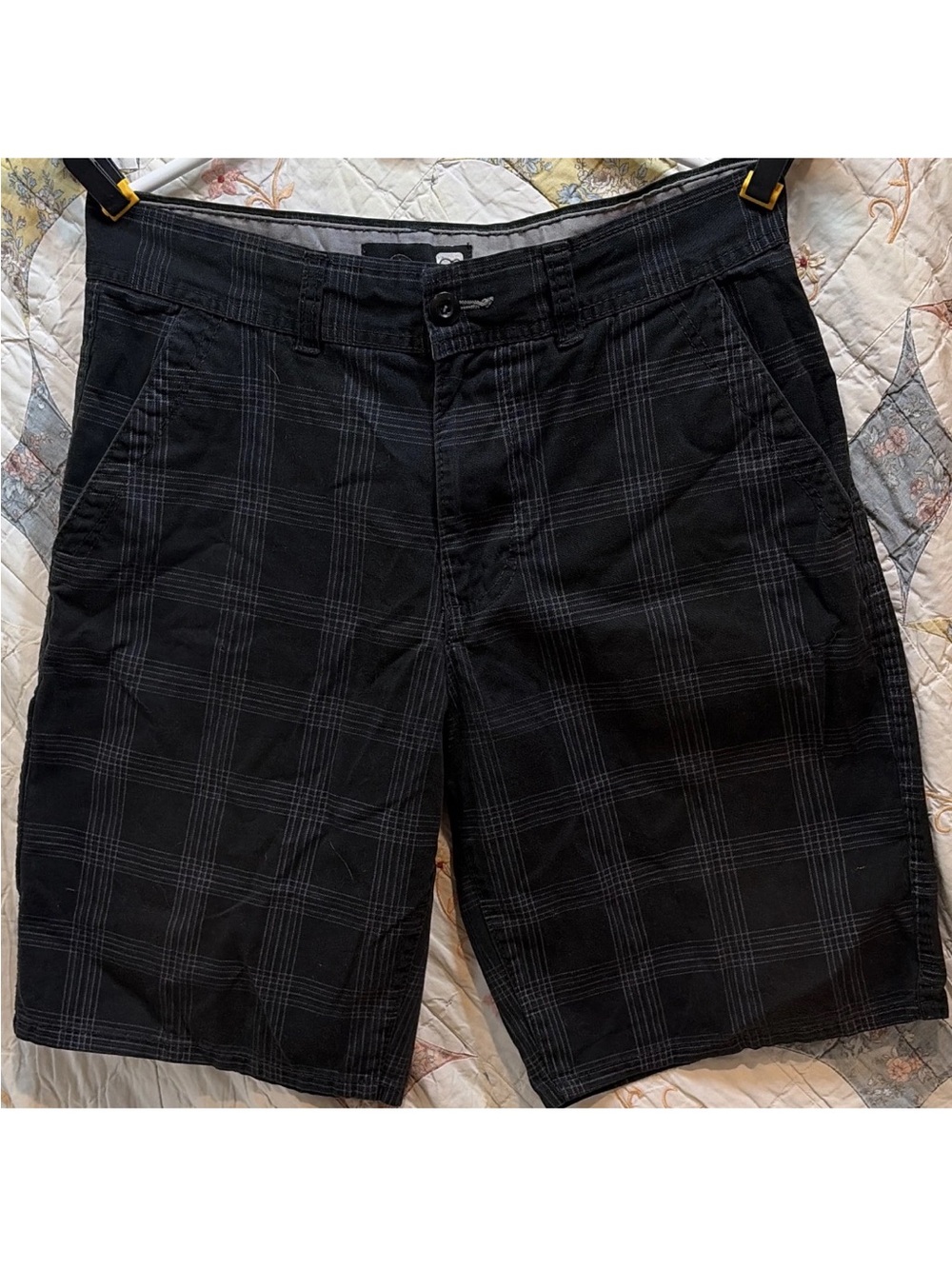 Vintage Op Ocean Pacific Plaid Shorts • Purple Pinstripe Skater Mens 32